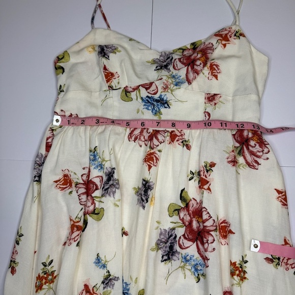 ZARA Floral Print Sundress White Multicolor Medium Smocked Back - Picture 5 of 10